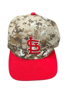 St. Louis Cardinals Camo Snapback Hat Red Brim MLB Cap Digital Camo Adjustable
